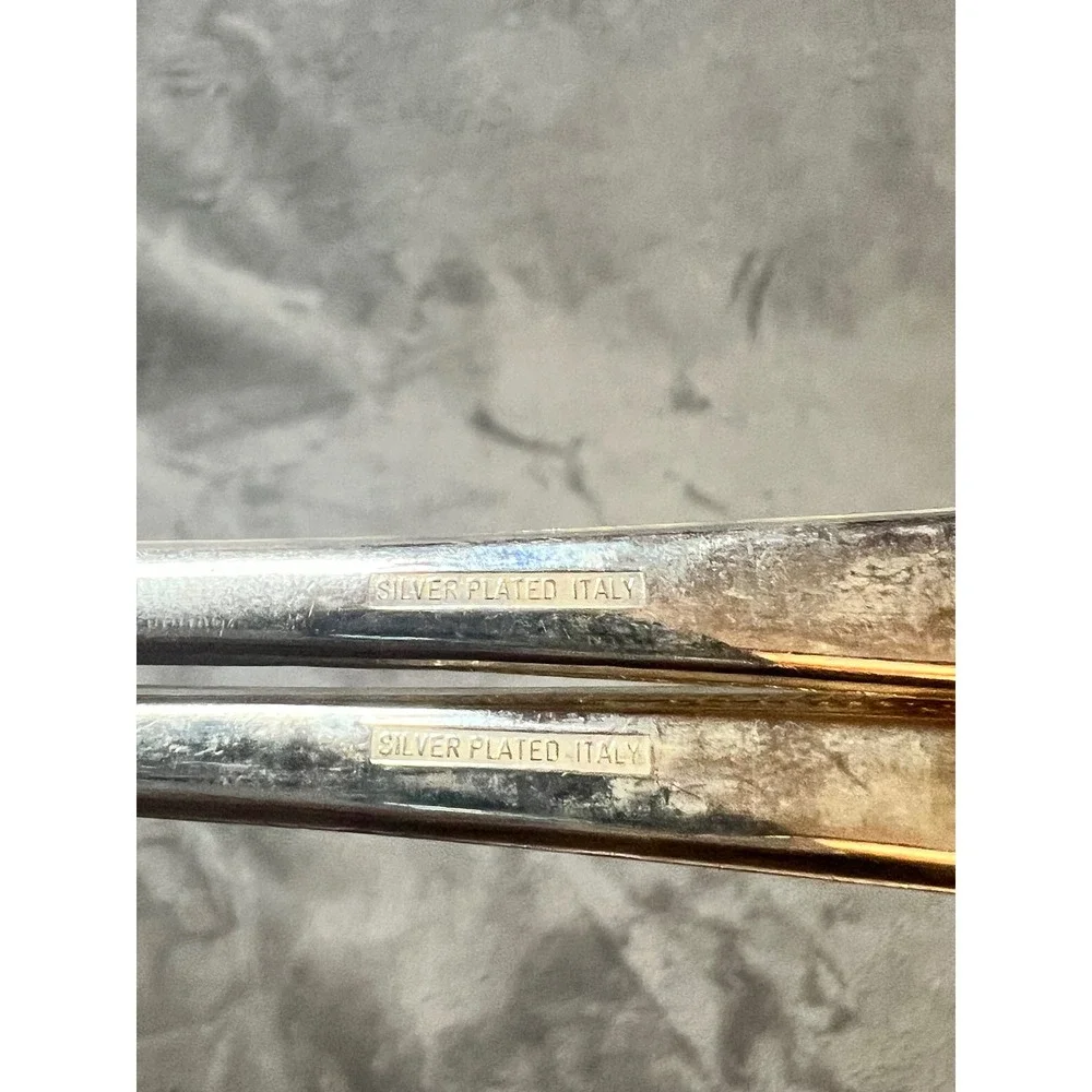 Vintage Italy Silver Plated Salad Servers 10